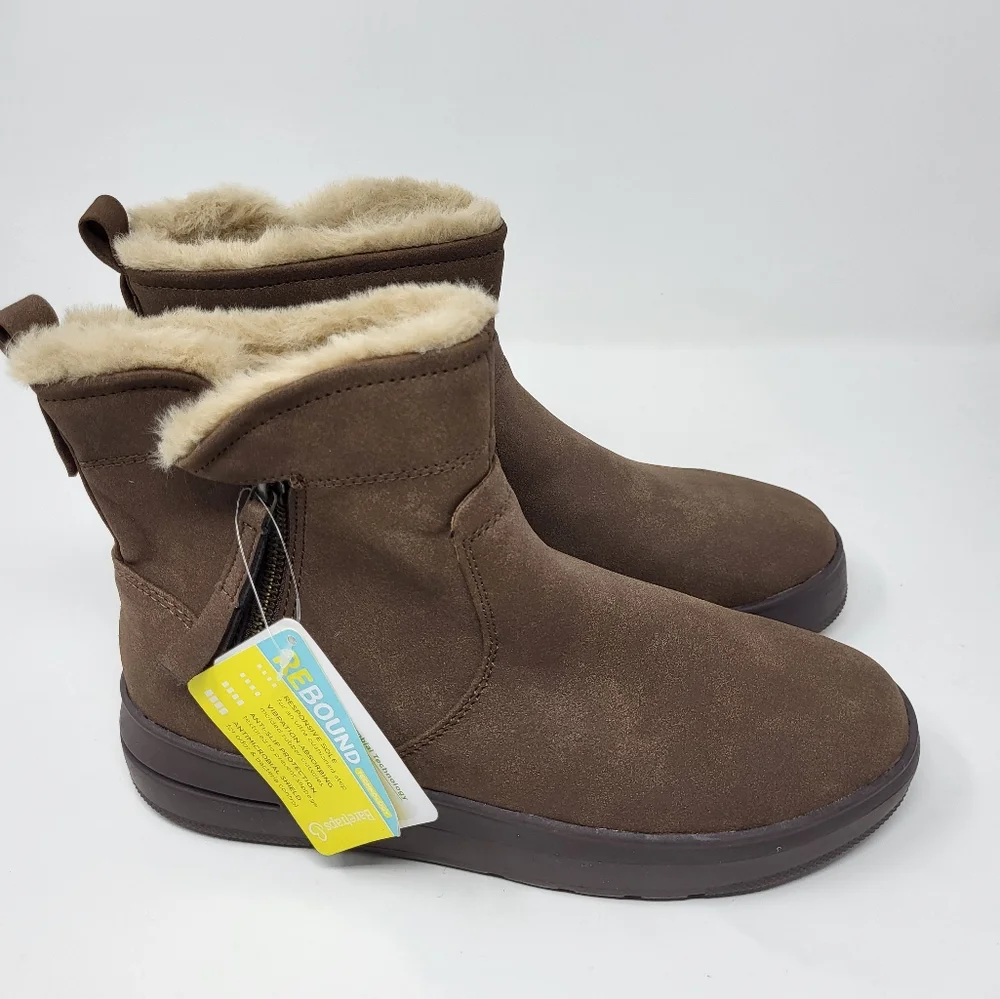 Baretraps Neana Mid-Shaft Line Zip Up Brown Boots New Size 8.5